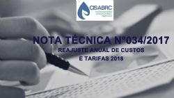Nota Técnica nº 34/2017 - Reajuste anual de custos e tarifas 2018